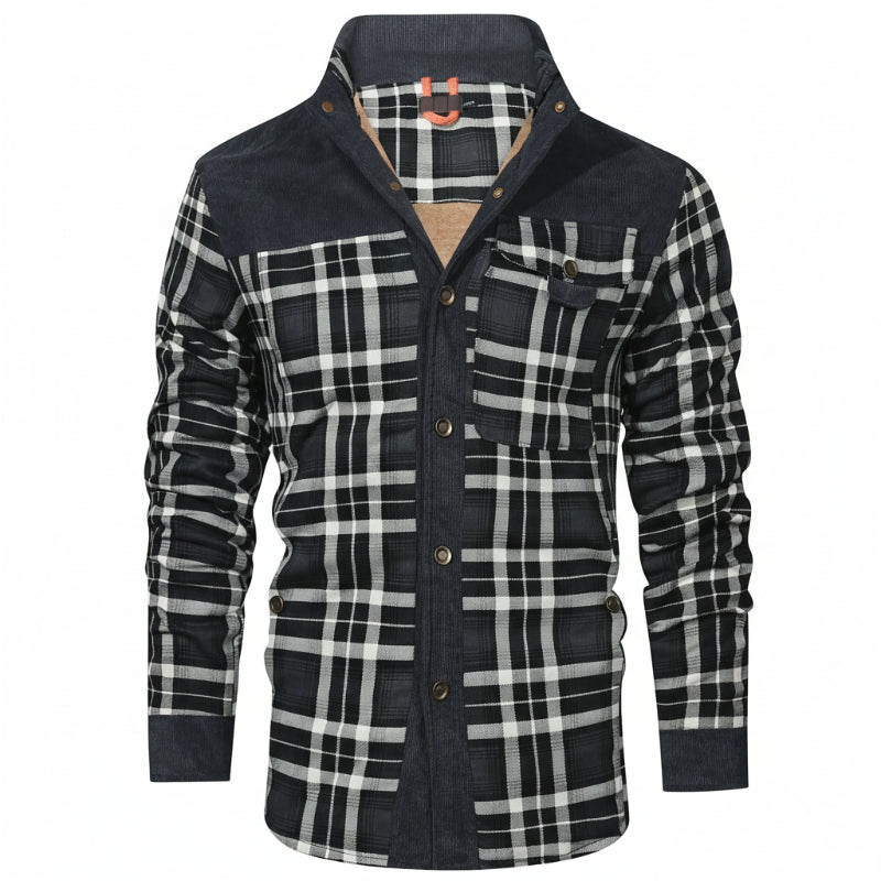 Sherpa-Lined Plaid Overshirt — colourway 7