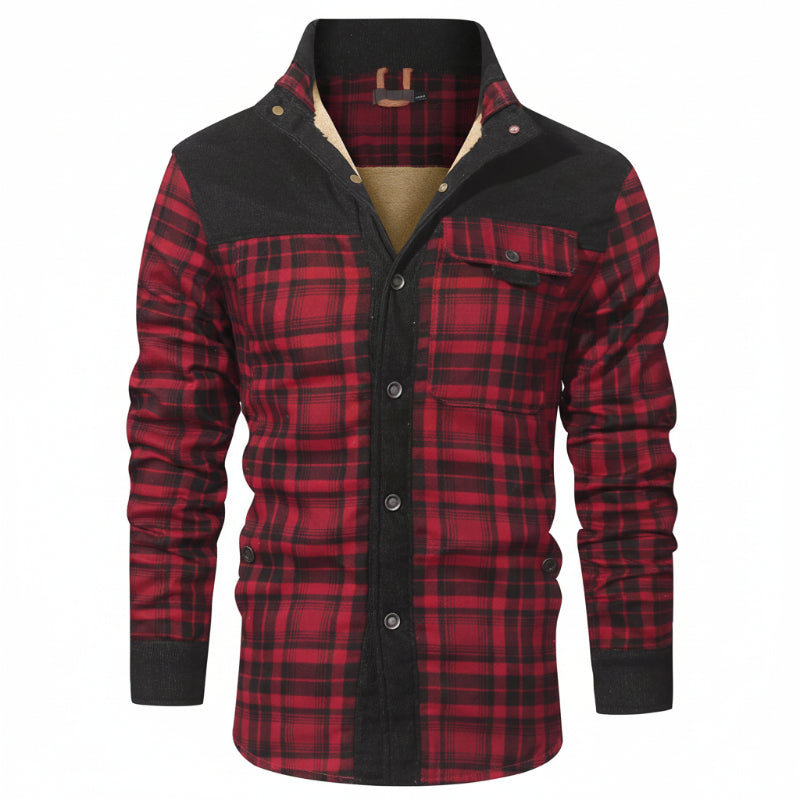 Sherpa-Lined Plaid Overshirt — colourway 8