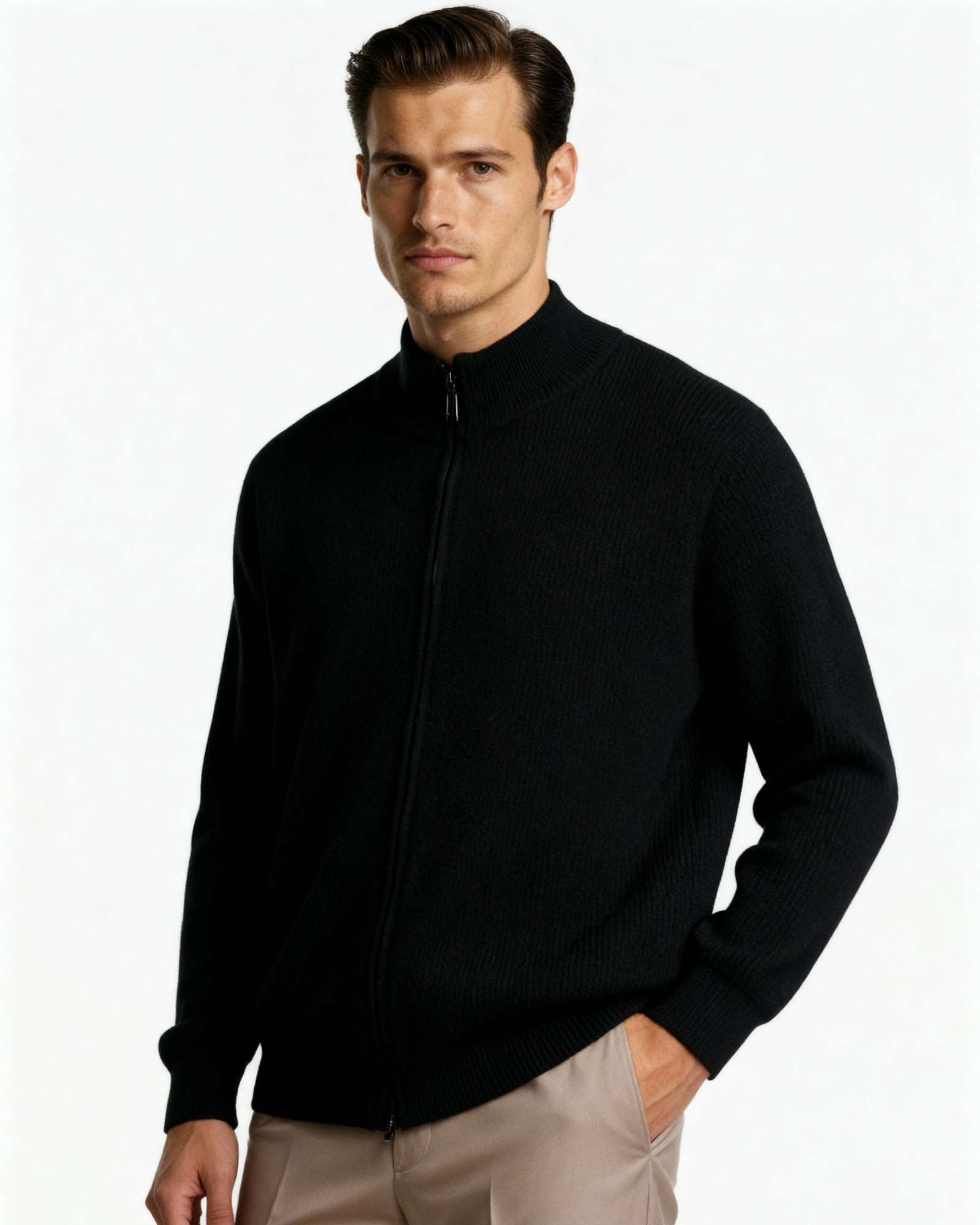 Ribbed Knit Zip Vest — colourway 8
