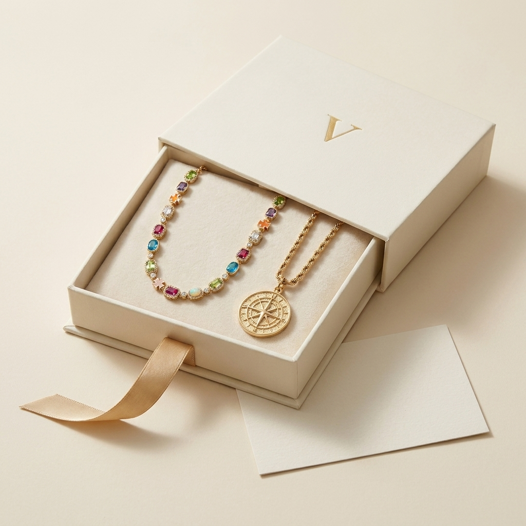 SAINT-TROPEZ Gemstone Set presented in the Valecourt keepsake box